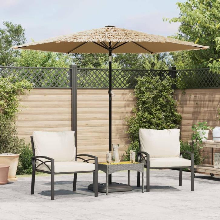 vidaXL Parasol met stalen paal 268x268x226 cm bruin, Tuin en Terras, Parasols, Nieuw, Verzenden