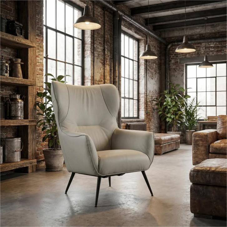 Leren fauteuil Flair - Toledo Perle (lichtgrijs), Maison & Meubles, Fauteuils, Enlèvement ou Envoi