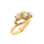 18 Krt. Gouden ring met diamant | Ca. 0,15 ct. (geelgoud), Handtassen en Accessoires, Ringen, Gebruikt, Overige kleuren, Ophalen of Verzenden