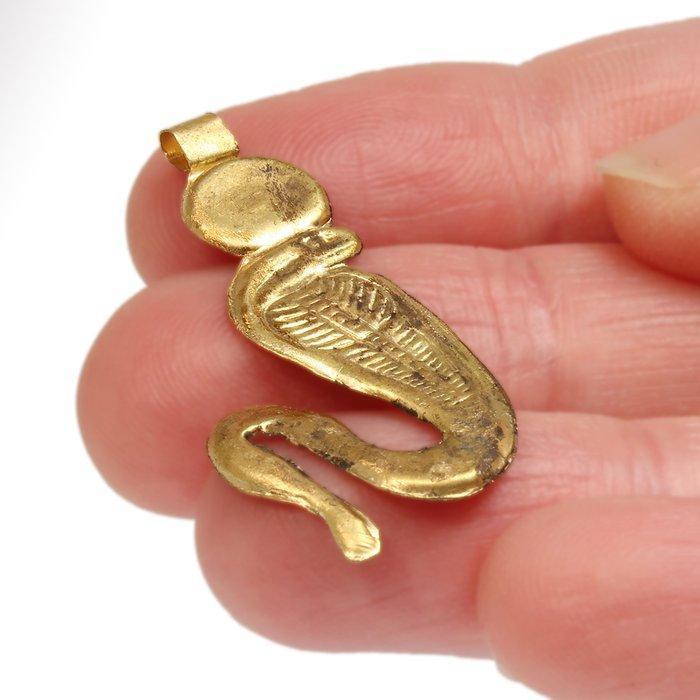 Égyptien ancien (ou plus tard et style) Or Plaque dun cobra, Antiek en Kunst, Antiek | Overige Antiek