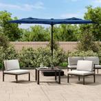 vidaXL Parasol dubbel dak met LED 316x145 cm azuurblauw, Tuin en Terras, Verzenden, Nieuw