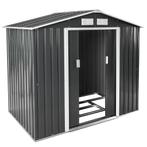 Tuinhuis met zadeldak 214x130x185 cm - grijs/wit