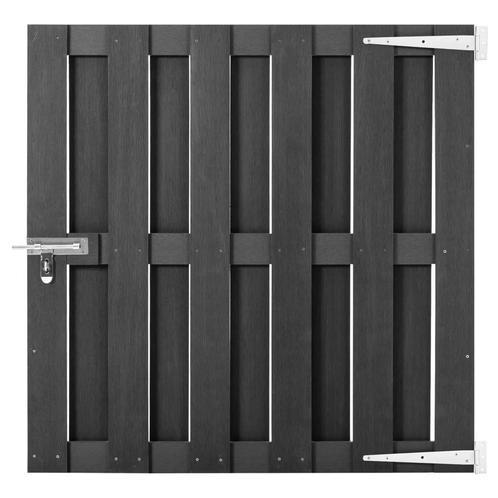 vidaXL Poort 100x100 cm HKC grijs, Tuin en Terras, Tuinpoorten, Nieuw, Verzenden