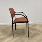 Tweedehands kantinestoel / vergaderstoel, oranje - zwart, Gebruikt, Zwart, Eén
