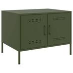 vidaXL Salontafel 68x50x50,5 cm staal olijfgroen, Huis en Inrichting, Tafels | Salontafels, Verzenden, Nieuw