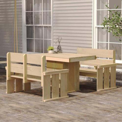 vidaXL Ensemble à manger de jardin 3 pcs Bois de pin, Jardin & Terrasse, Ensembles de jardin, Neuf, Envoi