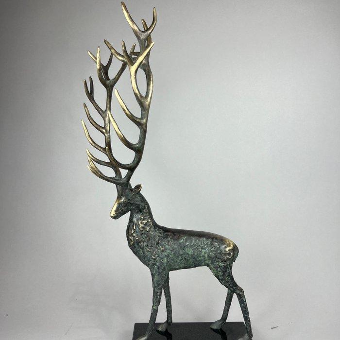 J. Zak (XX-XXI) - Deer Large, bronze,6kg, Antiek en Kunst, Kunst | Designobjecten