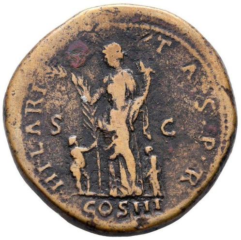Empire romain. Hadrien (117-138 apr. J.-C.). Sestertius Rome, Postzegels en Munten, Munten | Europa | Niet-Euromunten