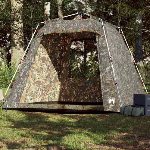 vidaXL Vistent 4-persoons snelontgrendeling camouflage, Caravans en Kamperen, Tenten, Nieuw, Verzenden