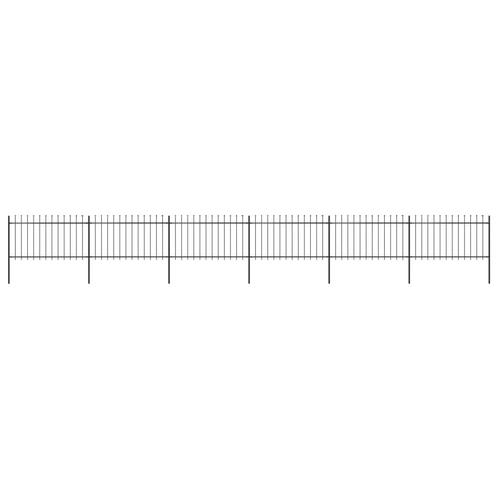 vidaXL Tuinhek met speren bovenkant 10,2x1 m staal zwart, Tuin en Terras, Tuinhekken en Hekwerk, Nieuw, Verzenden