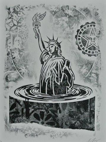 Shepard Fairey (OBEY) (1970) - Sinking Liberty Stencil
