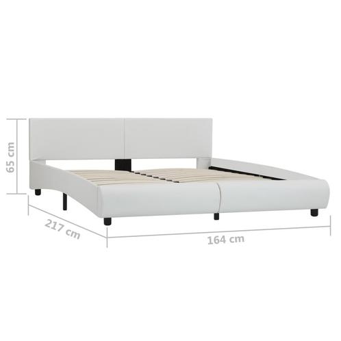 vidaXL Bedframe met LED kunstleer wit 160x200 cm, Huis en Inrichting, Slaapkamer | Bedden, Nieuw, Verzenden