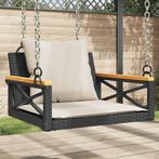 vidaXL Schommelbank met kussens 63x62x40 cm poly rattan, Verzenden