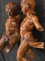 sculptuur, Angeli legno putti Cherubini XIX - 26 cm - Hout, Antiek en Kunst