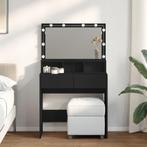 vidaXL Kaptafel met LED 80x41x134,5 cm zwart, Verzenden, Nieuw