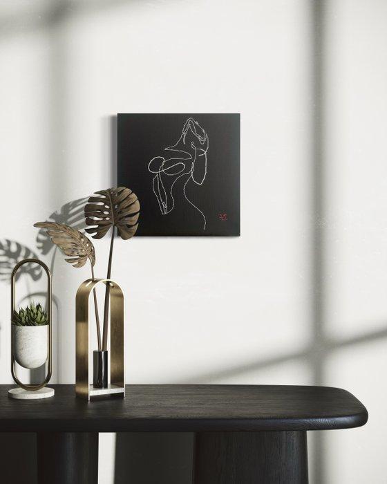 Airiau Léa - Borduurwerk - 30 cm - 30 cm - De ontwaking, Antiek en Kunst, Kunst | Designobjecten