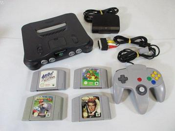 Nintendo - Nintendo 64 - with 4 Games - Mario Kart - Golden