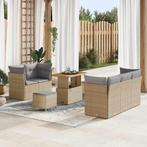 vidaXL Tuinbank Set met kussen met opslag 8 pcs beige en, Tuin en Terras, Verzenden, Nieuw