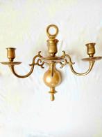 Kandelaar - Brons, koper, messing - 3 Antieke wandkandelaars