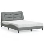 vidaXL Lit avec matelas gris clair 120x200 cm tissu, Verzenden, Neuf