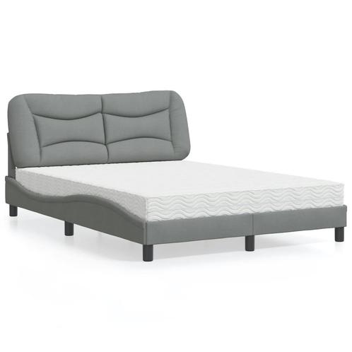 vidaXL Lit avec matelas gris clair 120x200 cm tissu, Maison & Meubles, Chambre à coucher | Lits, Neuf, Envoi