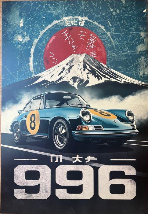 Anonymous - Poster decorativo- Porsche 996-offset- timbrato, Antiek en Kunst, Kunst | Tekeningen en Fotografie