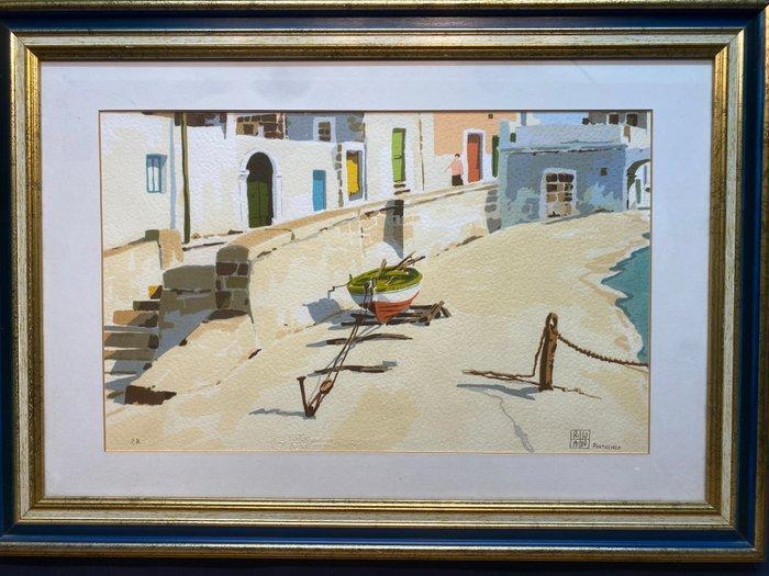Aldo Riso (1928-2008) - Porticciolo, Antiek en Kunst, Antiek | Overige Antiek