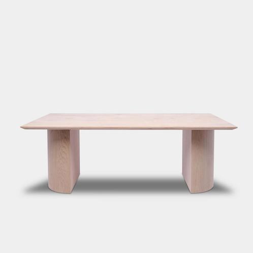 Tafel Rechthoekig Eikenhout  Half Rond  220x100, Huis en Inrichting, Tafels | Eettafels