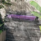 vidaXL Watervaloverlaat met RGB LEDs 108 cm roestvrij staal, Tuin en Terras, Verzenden, Nieuw