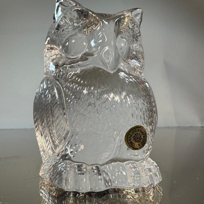 Val Saint Lambert - Beeldje - Uil - Kristal - glaskunstenaar, Antiek en Kunst, Antiek | Glaswerk en Kristal