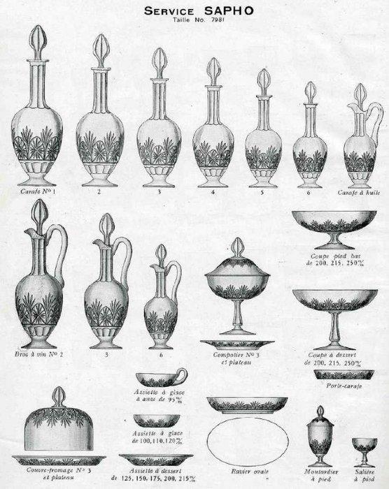 Saint Louis - Flacon de parfum (3) - Modèle Sapho - Cristal, Antiek en Kunst, Antiek | Glaswerk en Kristal