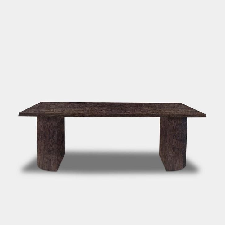 Tafel Boomstam Eikenhout  Half Rond  180x90, Huis en Inrichting, Tafels | Eettafels