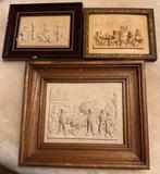 Relief, Farmers feast - 16.5 cm - Cristal de roche, Pierre,