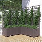 vidaXL Plantenbak met latwerk 120x120x136 cm polypropeen, Tuin en Terras, Verzenden, Nieuw