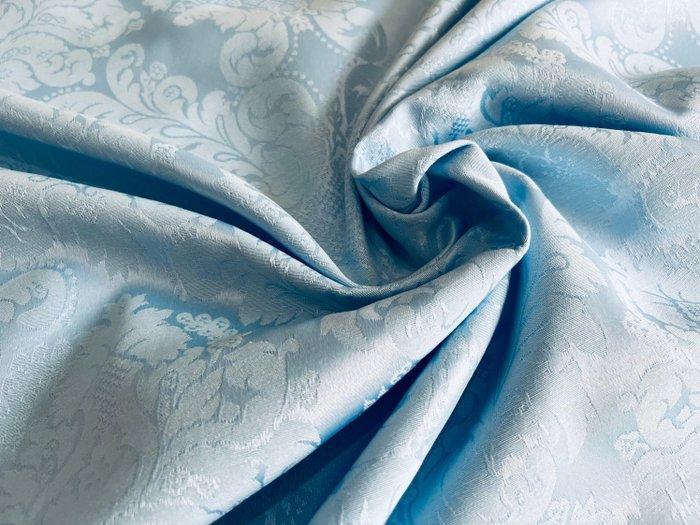 Incanto Celestiale - Damastweefsel Azzurro - Meubelstof -, Antiquités & Art, Tapis & Textile