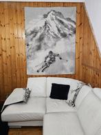 Arazzo in alpaca-wol met skiër in de bergen - 185x140cm -