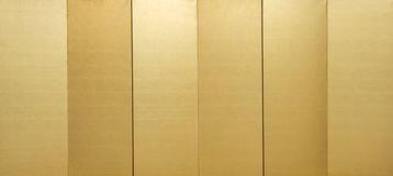Byôbu  (paravent) - Lacquer noir, Feuille dor - Japon -