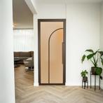 Stalen Binnendeur - Brons - 2 Vlaks rond - Mat glas, Doe-het-zelf en Bouw, Deuren en Vliegenramen, Minder dan 80 cm, Binnendeur