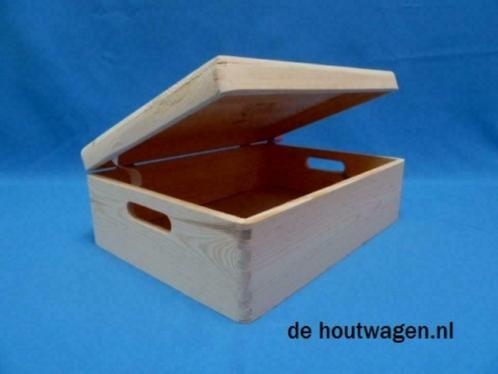 Houten opbergkisten met deksel - Houten kisten - kist hout, Huis en Inrichting, Woonaccessoires | Kisten, Minder dan 50 cm, Nieuw