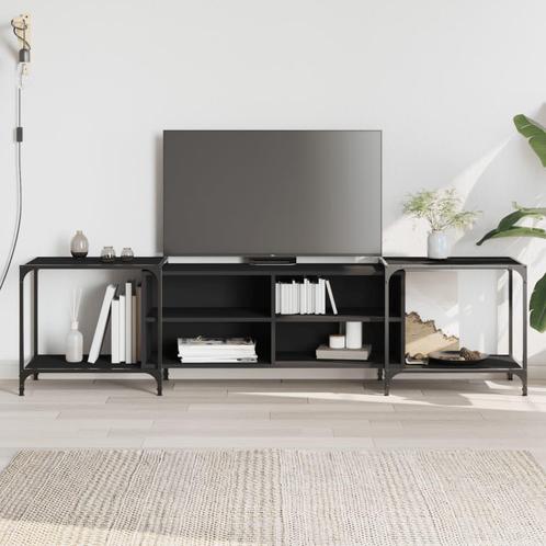 vidaXL Meuble TV noir 203x37x50 cm bois dingénierie, Maison & Meubles, Armoires | Mobilier de télévision, Neuf, Envoi