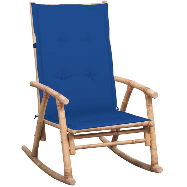 vidaXL Schommelstoel met kussen bamboe, Tuin en Terras, Tuinstoelen, Nieuw, Verzenden