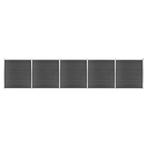 vidaXL Schuttingpanelenset 872x186 cm HKC zwart, Verzenden, Nieuw