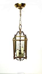 Lantaarn plafondlamp - Messing, Glas - Hallantaarn, Antiek en Kunst