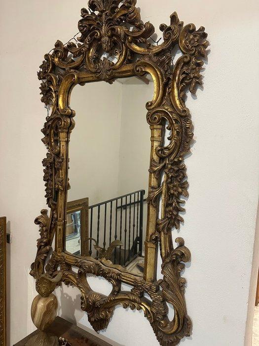 Spiegel - Verguld hout - Antieke gesneden spiegel, Antiek en Kunst, Antiek | Overige Antiek