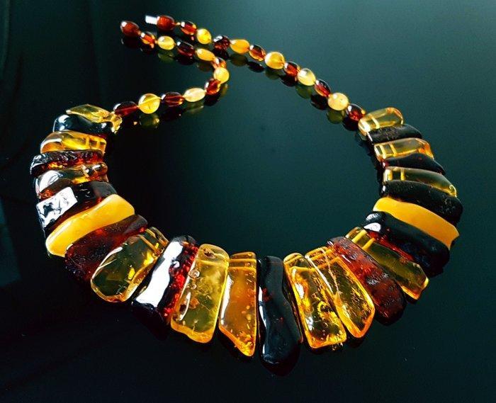 Amber Massieve natuurlijke Baltische amberketting- 40 g, Collections, Minéraux & Fossiles