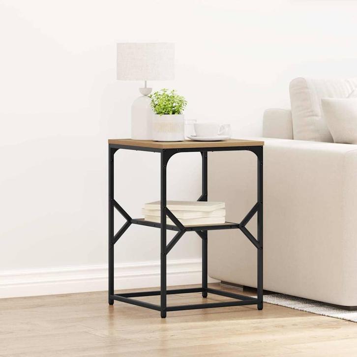 vidaXL Bijzettafel Artisan Eiken 41 x 40 x 60 cm, Huis en Inrichting, Tafels | Salontafels, Nieuw, Verzenden