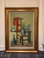 Rik Wijnants (XX) - Atelierstilleven met stoel en penselen