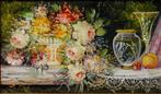 Roberto Michel (XX) - Bodegón flores y cristal, Antiquités & Art, Art | Peinture | Classique