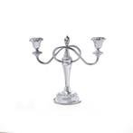 Pair of Antique Silver-Plated Two-Branch Candelabras -