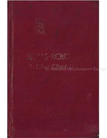 1960 ROLLS ROYCE SILVER CLOUD II INSTRUCTIEBOEKJE ENGELS